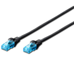 Патч-корд 0.5м, UTP, cat.5e, CCA, black Digitus (DK-1512-005/BL)