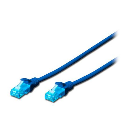 Патч-корд 1м, UTP, cat.5e, AWG 26/7, CCA, PVC, blue Digitus (DK-1512-010/B)