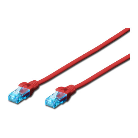 Патч-корд 2м, UTP, cat.5e, AWG 26/7, CCA, PVC, red Digitus (DK-1512-020/R)