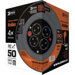 Мережевий подовжувач EMOS катушка 4 роз., 50 м (P092501)
