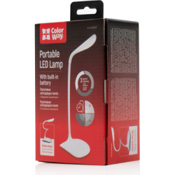 Настільна лампа ColorWay LED Portable & Flexible з вбудованим акумулятором 500mAh (CW-DL06FPB-W)