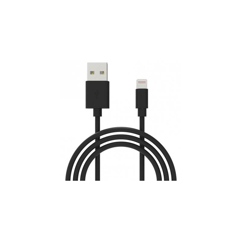 Дата кабель USB 2.0 AM to Lightning 1.0m Cu, 2.1А, Black Grand-X (PL01B)