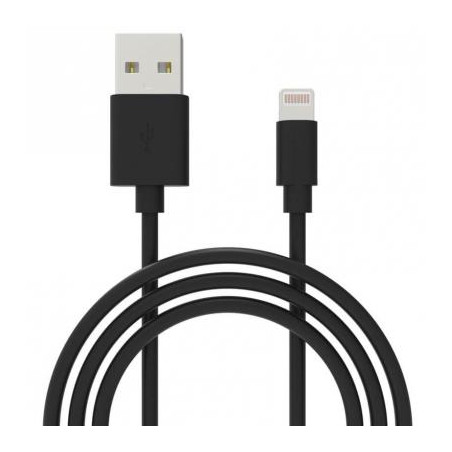 Дата кабель USB 2.0 AM to Lightning 1.0m Cu, 2.1А, Black Grand-X (PL01B)