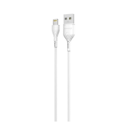 Дата кабель USB 2.0 AM to Lightning 1.0m Cu, 2.1А White Grand-X (PL01W)