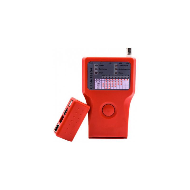 Тестер кабельний 5 в 1 - RJ-45/RJ-11/BNC/USB/1394 Merlion (KTRJUSB)