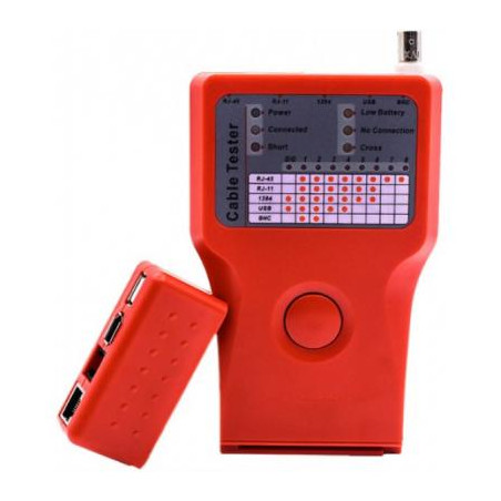 Тестер кабельний 5 в 1 - RJ-45/RJ-11/BNC/USB/1394 Merlion (KTRJUSB)