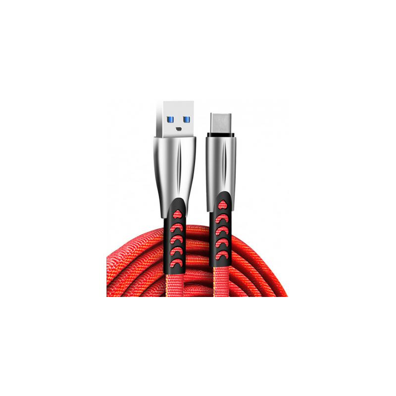 Дата кабель USB 2.0 AM to USB-C 1.0m zinc alloy red ColorWay (CW-CBUC012-RD)