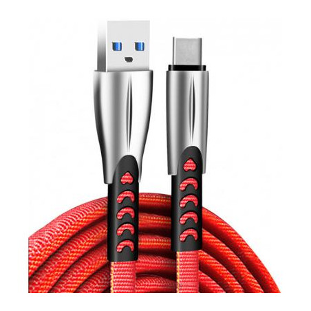 Дата кабель USB 2.0 AM to USB-C 1.0m zinc alloy red ColorWay (CW-CBUC012-RD)