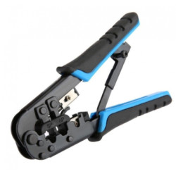 Інструмент Merlion RJ-45 (8P8C), RJ-12/11 (6P6C), 4P/6P/8P, з храповиком (YT-HT-5684R / 15317)