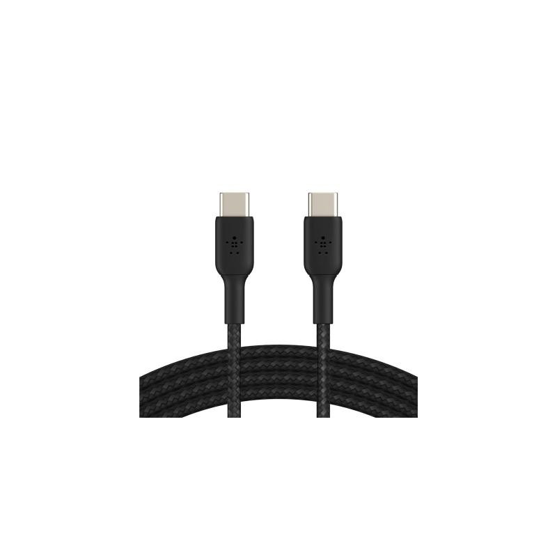 Дата кабель USB-C to USB-C 1.0m braided black Belkin (CAB004BT1MBK)