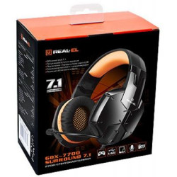 Навушники REAL-EL GDX-7700 Surround 7.1 Black/Orange (EL124100016)