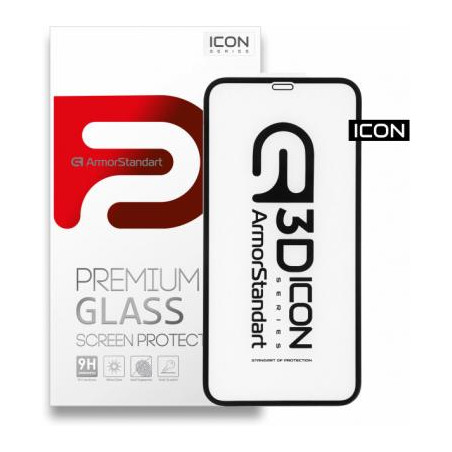 Скло захисне Armorstandart Icon 3D Apple iPhone 11/XR Black (ARM55979-GI3D-BK)