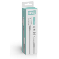 Дата кабель USB 2.0 AM to USB-C 1.0m line-drawing white ColorWay (CW-CBUC029-WH)