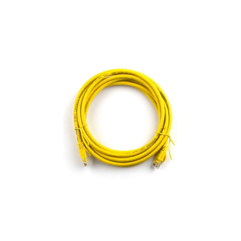Патч-корд 20м, RJ-45, Cat.5e, CU, мідь, жовтий Ritar (PCR-CU/20Yw / 04300)