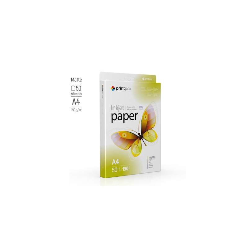 Фотопапір PrintPro A4 Matt 190г, 50ст. (PME190050A4)