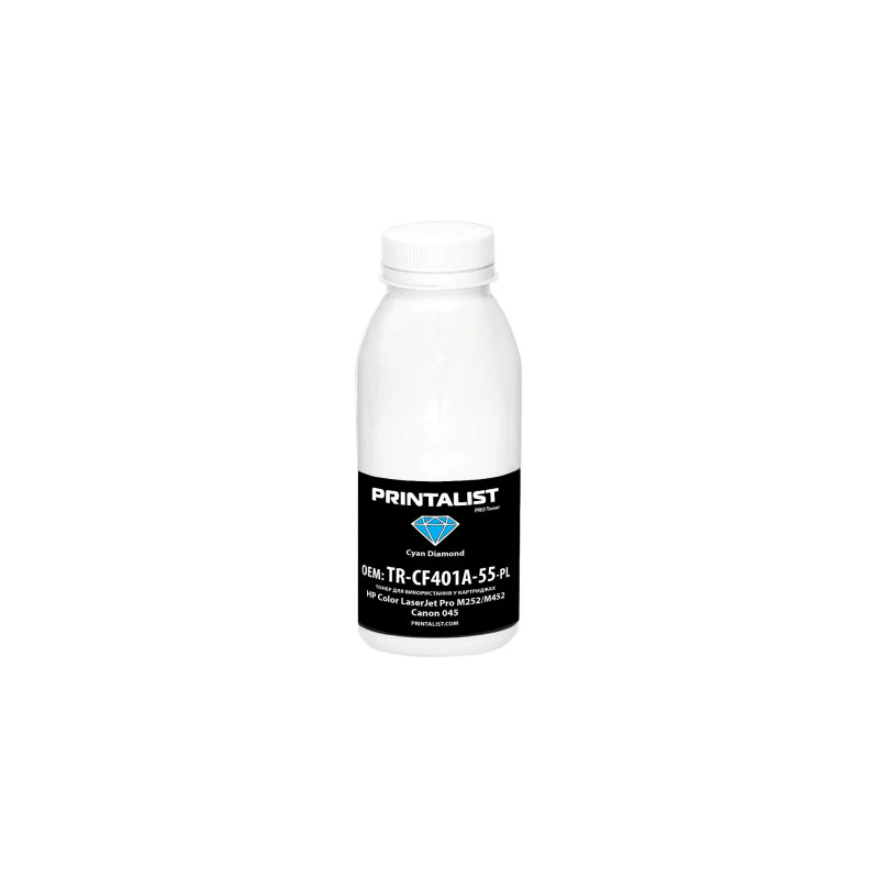 Тонер HP CLJ Pro M252/M452, Canon 045, 50г Cyan Printalist (TR-CF401A-55-PL)