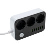 Мережевий фільтр живлення ColorWay CW-CHЕ36B, 3 розетки/6USB Black 1.8M (CW-CHE36B)