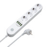 Мережевий фільтр живлення ColorWay CW-CHE44W, 4 розетки/4USB White 2M (CW-CHE44W)