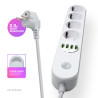Мережевий фільтр живлення ColorWay CW-CHE44W, 4 розетки/4USB White 2M (CW-CHE44W)
