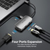 Концентратор Vention USB3.1 Type-C -- HDMI/VGA/USB 3.0/PD 100W Hub 4-in-1 (TOAHB)