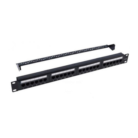 Патч-панель 19" 24xRJ-45 UTP Cat.6, 1U, with organizer Kingda (KD-PP07-UTP-C6-24P)