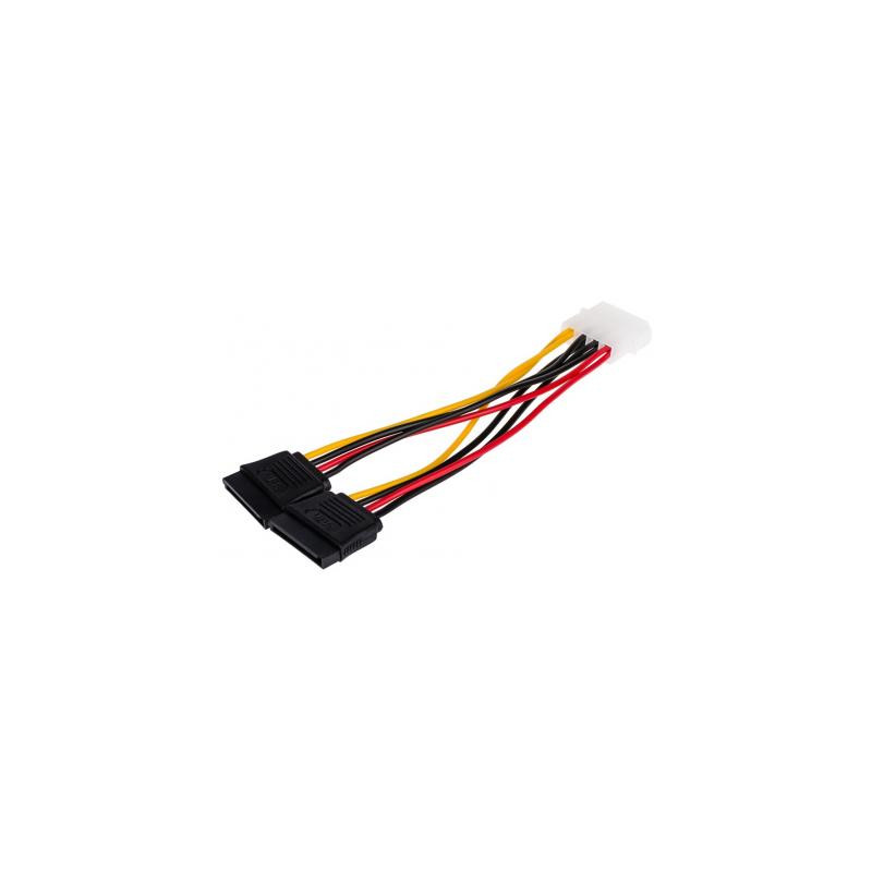 Кабель живлення Molex to 2xSATA 0.2m Atcom (16148)