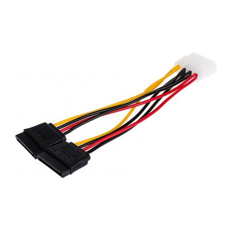 Кабель живлення Molex to 2xSATA 0.2m Atcom (16148)