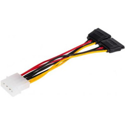 Кабель живлення Molex to 2xSATA 0.2m Atcom (16148)