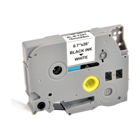 Стрічка для принтера етикеток UKRMARK RL-B-T241P-BK/WT, аналог TZE241. 18 мм х 8 м (900244)