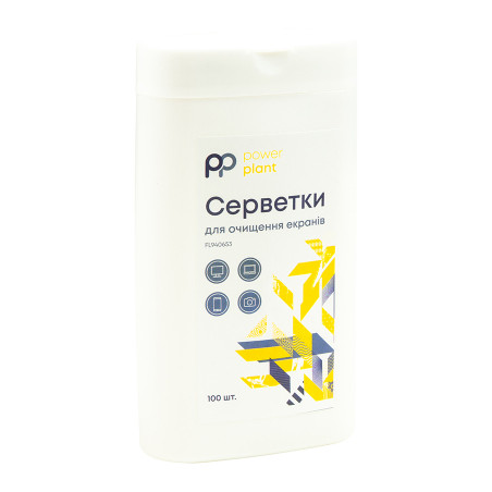 Серветки PowerPlant Screen Cleaning Wipes, 100шт (FL940653)