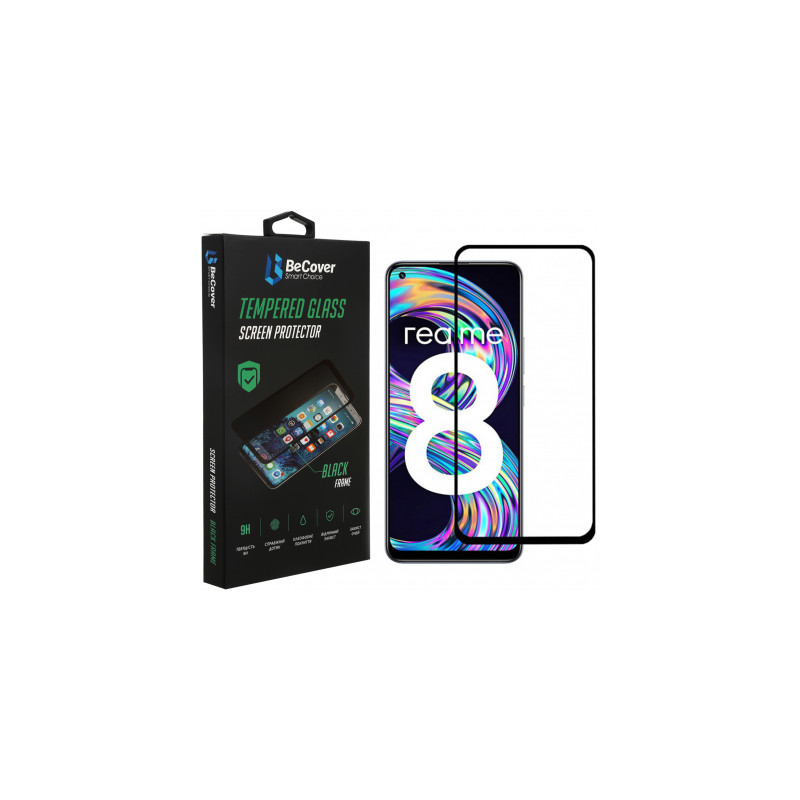 Скло захисне BeCover Realme 8 Black (706657)