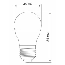 Лампочка TITANUM G45 6W E27 3000K (TLG4506273)