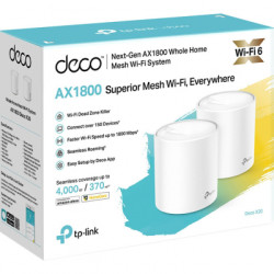 Точка доступу Wi-Fi TP-Link DECO X20 2PK AX1800 1xGE LAN 1xGE WAN MU-MIMO OFDMA MESH (DECO-X20-2-PACK)