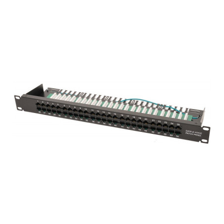 Патч-панель 19" телефонна 1U, 50xRJ-45, Cat.3, DUAL type Voltronic (PPU50-1U)