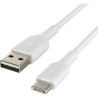 Дата кабель USB 2.0 AM to USB-C 1.0m PVC white Belkin (CAB001BT1MWH)