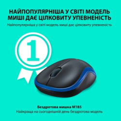 Мишка Logitech M185 blue (910-002236)