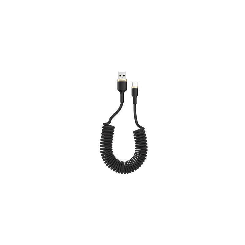 Дата кабель USB 2.0 AM to USB-C 1.0m spiral black ColorWay (CW-CBUC051-BK)