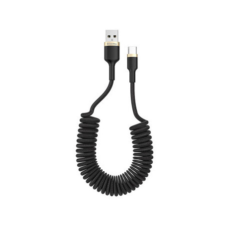 Дата кабель USB 2.0 AM to USB-C 1.0m spiral black ColorWay (CW-CBUC051-BK)