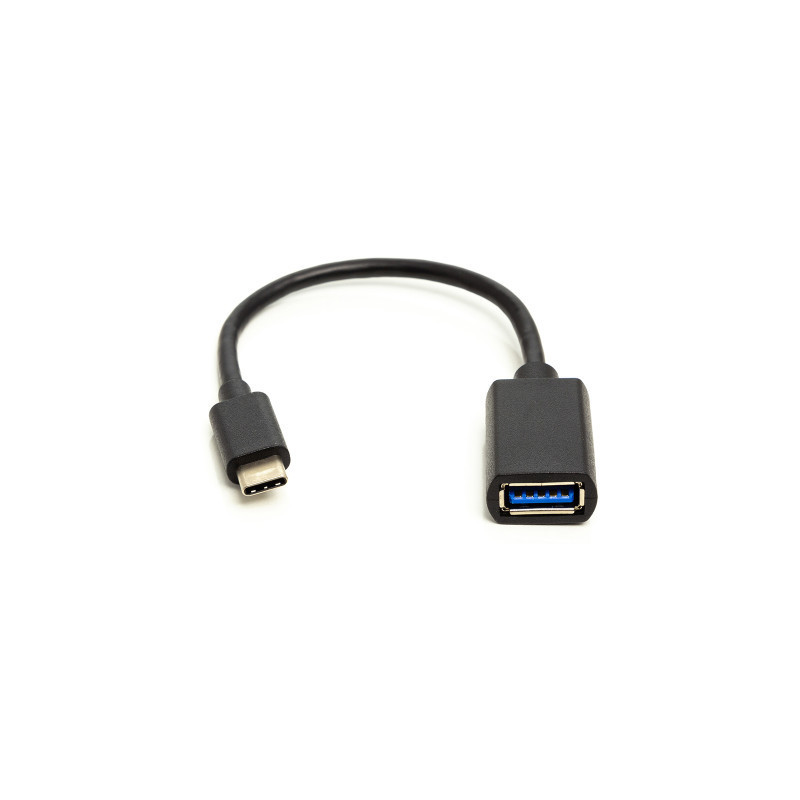 Дата кабель OTG USB 2.0 AF to USB-C 0.1m PowerPlant (CA911837)