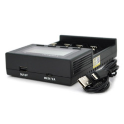 Зарядний пристрій для акумуляторів Liitokala 4 Slots, LED display, 5V Type C, 3.7V/1.2V AA/AAA 18650/26650/16340/14500/10440/185