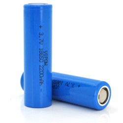 Акумулятор 18650 Li-Ion ICR18650 FlatTop, 2200mAh, 3.7V, Blue Vipow (ICR18650-2200mAhFT)