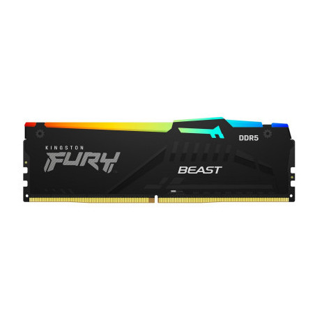 Модуль пам'яті для комп'ютера DDR5 16GB 5600 MHz FURY Beast RGB Kingston Fury (ex.HyperX) (KF556C40BBA-16)