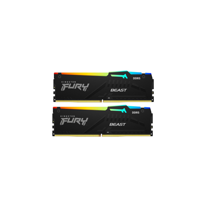 Модуль пам'яті для комп'ютера DDR5 16GB (2x8GB) 5600 MHz Beast RGB Kingston Fury (ex.HyperX) (KF556C40BBAK2-16)