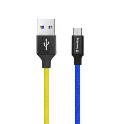 Дата кабель USB 2.0 AM to Micro 5P 1.0m National ColorWay (CW-CBUM052-BLY)