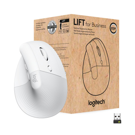 Мишка Logitech Lift Vertical Ergonomic Wireless/Bluetooth for Business Off-white (910-006496)