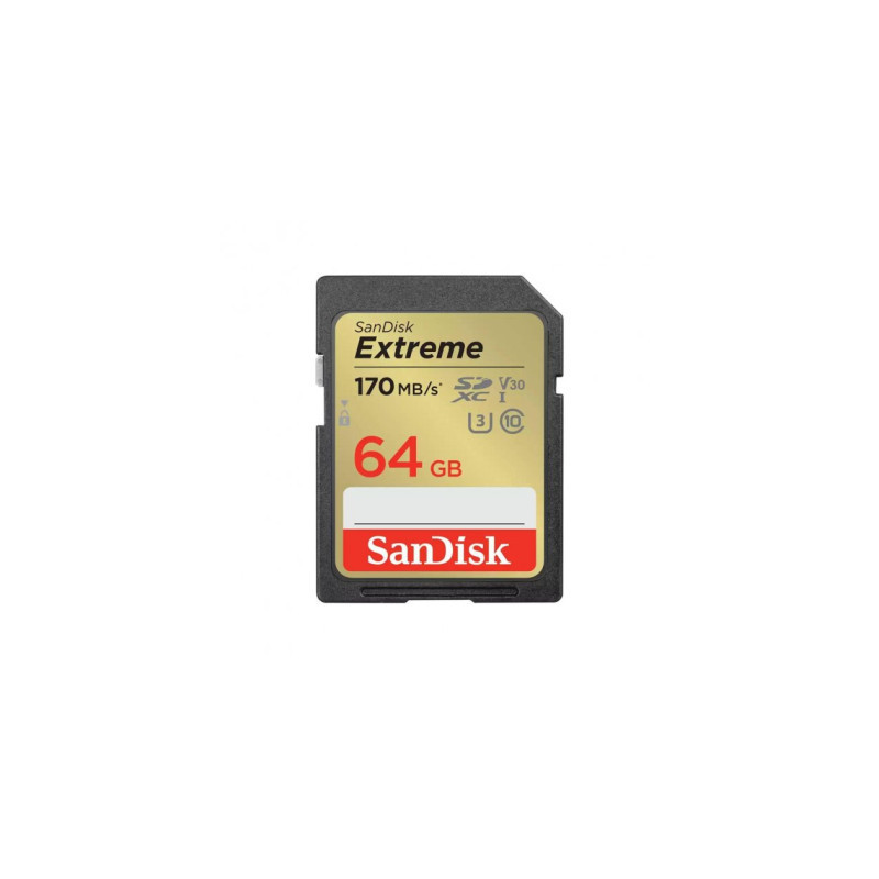 Карта пам'яті SanDisk 64GB SD class 10 UHS-I U3 V30 Extreme (SDSDXV2-064G-GNCIN)