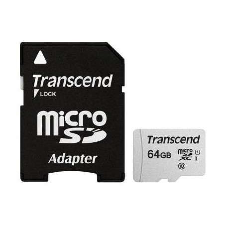Карта пам'яті Transcend 64GB microSDXC class 10 UHS-I U1 (TS64GUSD300S-A)