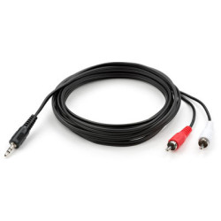 Кабель мультимедійний 3.5mm M to 2xRCA M 3.0m Vinga (VCPDCJ35MRCA23BK)