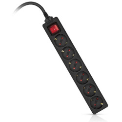 Мережевий фільтр живлення REAL-EL RS-6 Protect M 3m, black (EL122300034)