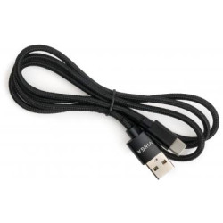 Дата кабель USB 2.0 AM to USB-C 1.0m nylon black Vinga (VCPDCTCNB1BK)